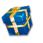 Blue seventh Birthday Present with a gold ribbon from Guild Wars 1