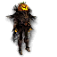 Miniature Mad King Thorn with a pumpkin head and dark armor in Guild Wars 1