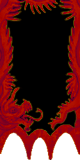 Black guild cape with a red ornamental trim in Guild Wars 1