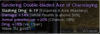 Sundering Double-bladed Axe of Charrslaying