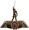 Ebon Vanguard Hall of Monuments statue raising a sword in Guild Wars 1