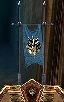 Kurzick faction banner and title monument in Guild Wars 1