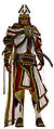 Miniature Confessor Isaiah in white and gold robes in Guild Wars 1