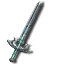 Emerald Blade sword with a narrow blue-green blade in Guild Wars 1