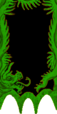 Black guild cape with a green ornamental trim in Guild Wars 1